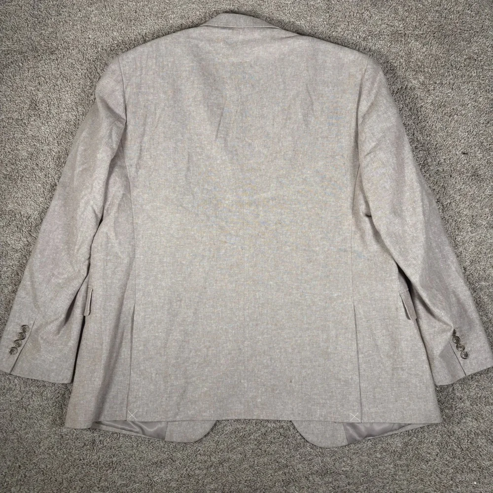 Stafford Mens 48 Reg Gray Sport Coat Linen Blend Classic Two Button‎ Blazer